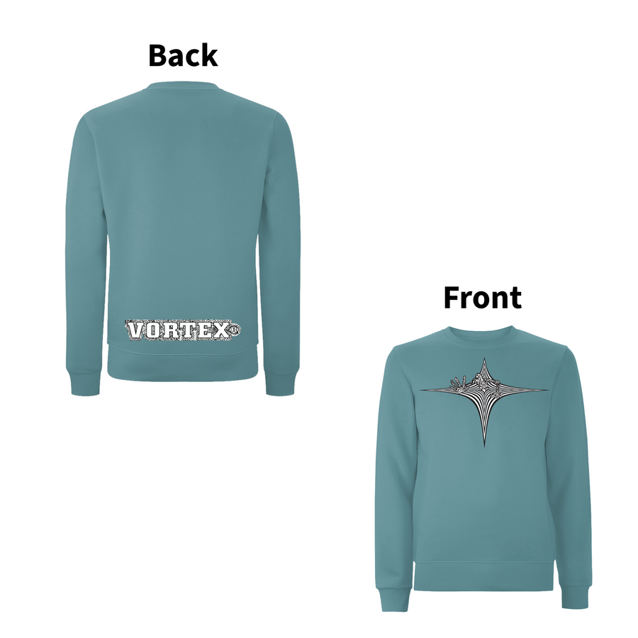 VORTEX - STARGATE front and back print Organic Sweatshirt