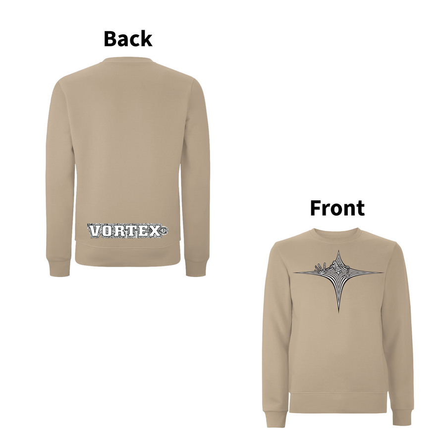 VORTEX - STARGATE front and back print Organic Sweatshirt