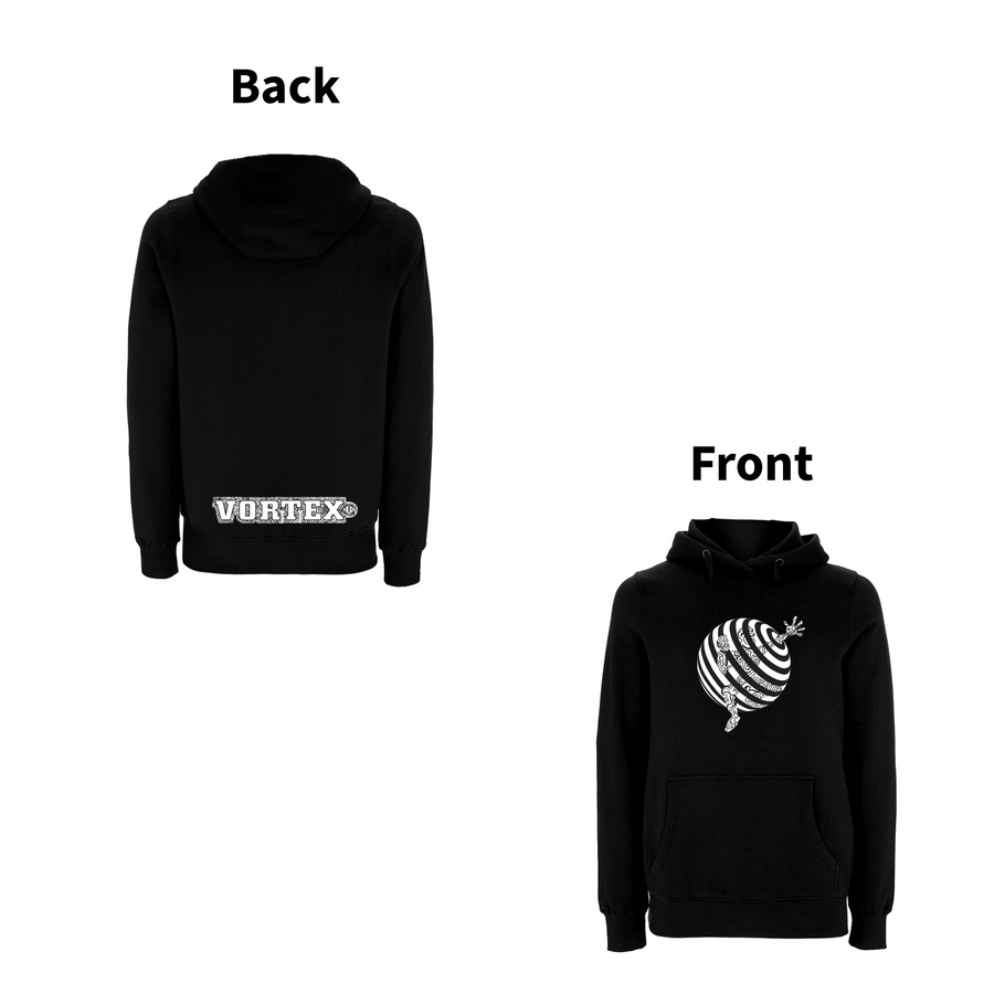 VORTEX - TRAPPED front and back print Organic Hoodie