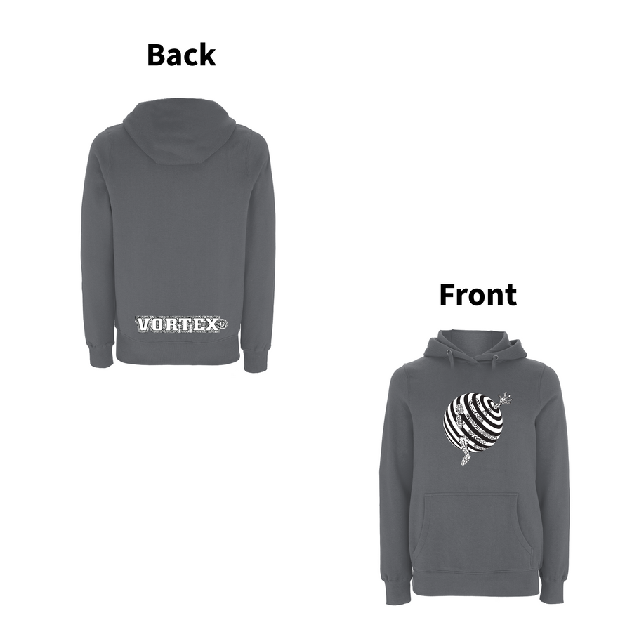 VORTEX - TRAPPED front and back print Organic Hoodie