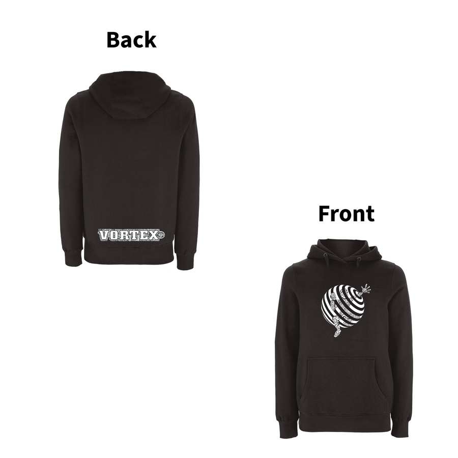 VORTEX - TRAPPED front and back print Organic Hoodie