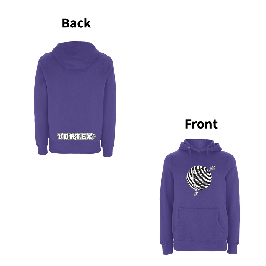 VORTEX - TRAPPED front and back print Organic Hoodie