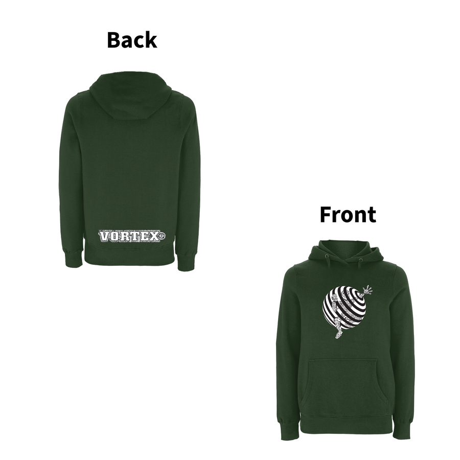 VORTEX - TRAPPED front and back print Organic Hoodie