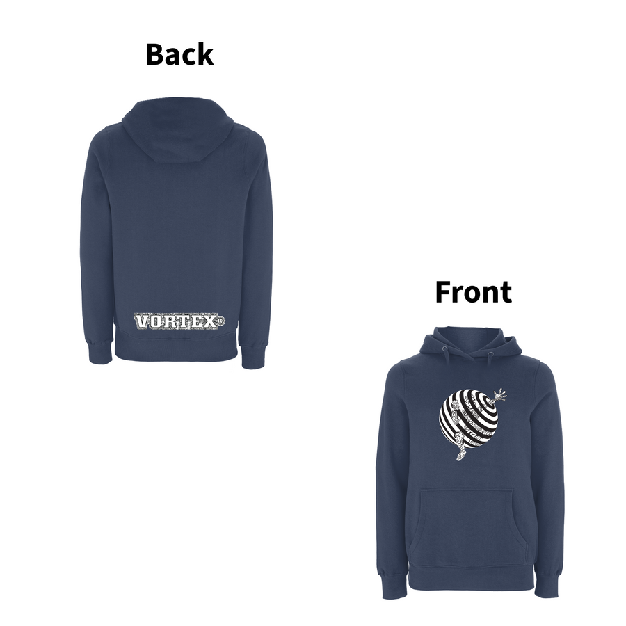 VORTEX - TRAPPED front and back print Organic Hoodie