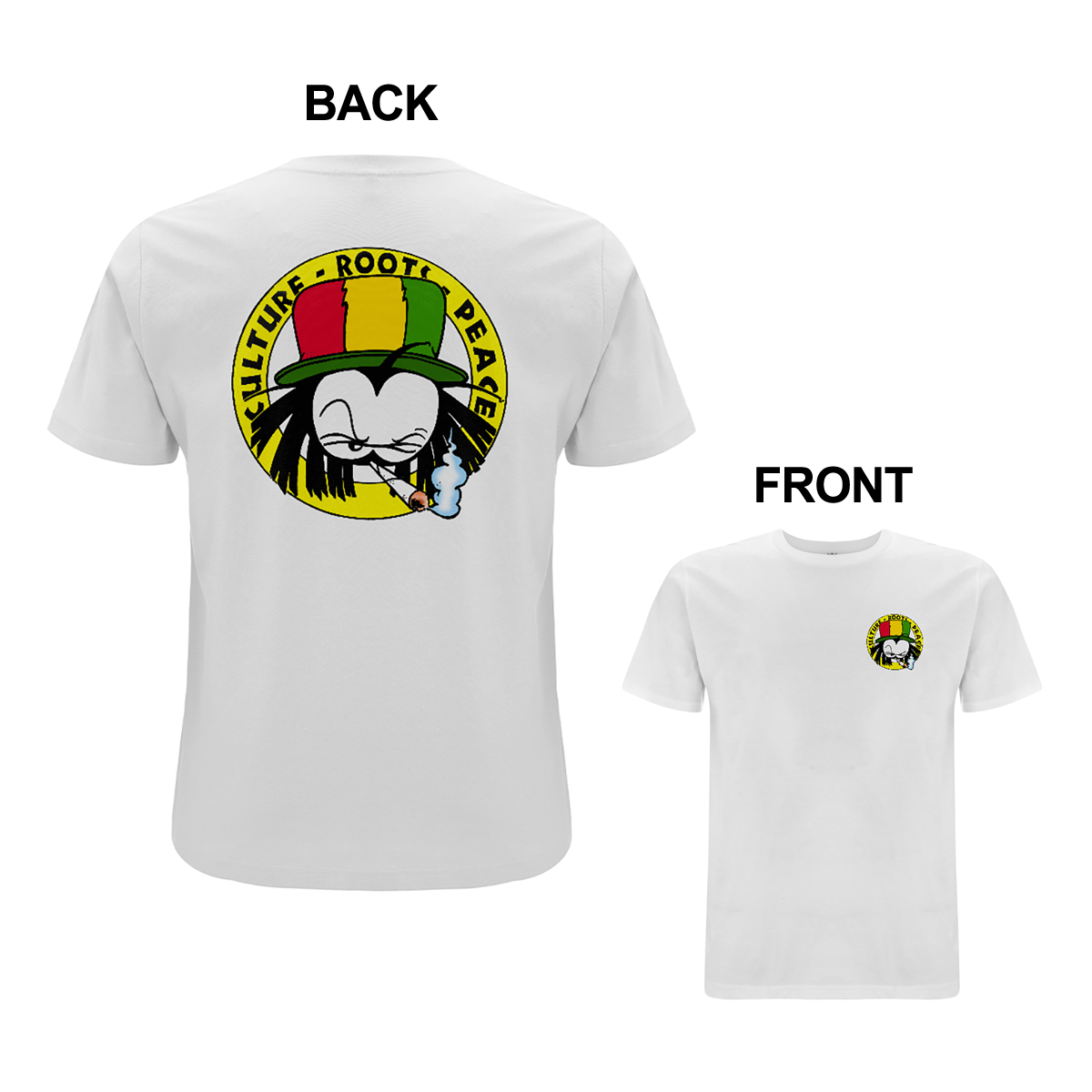 Dready 90s Crest Front and Back Print T-Shirt - Dready Original