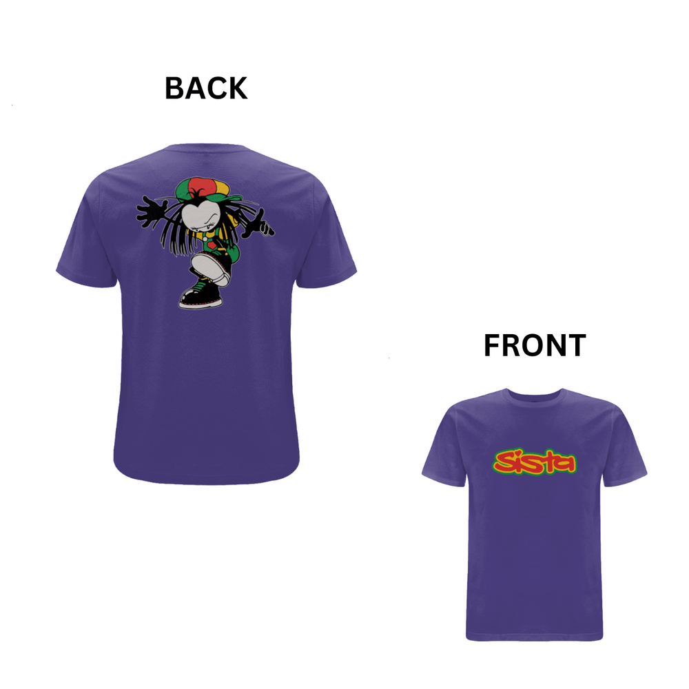Sista Stamp Front & Back Print T-Shirt - Dready Original