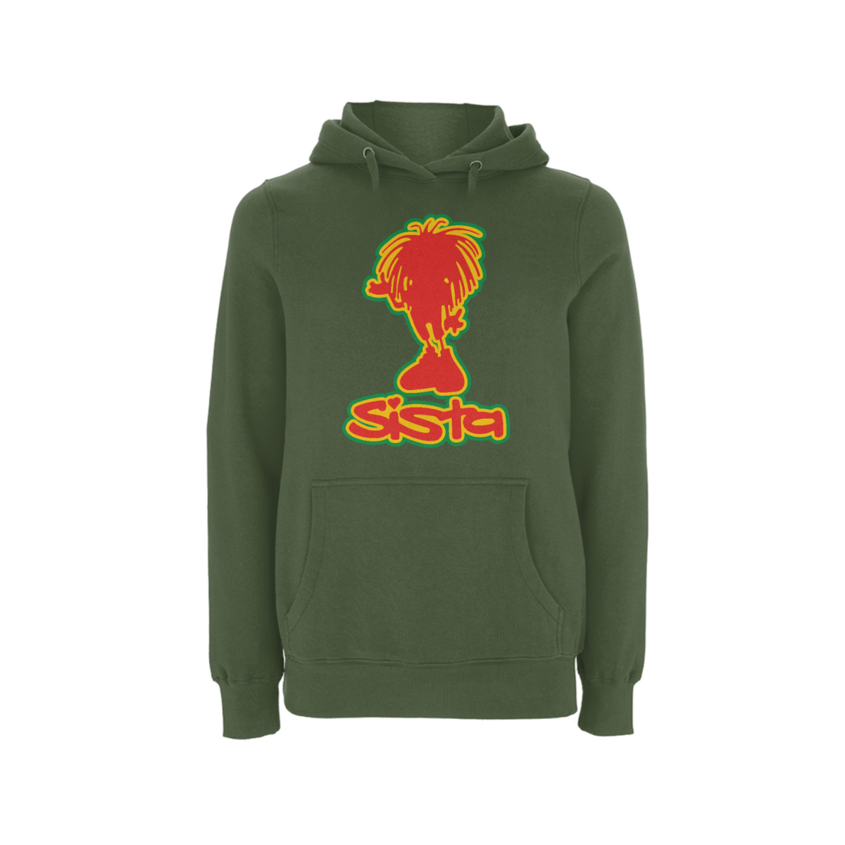 Sista Silhouette Front Print Hood - Dready Original