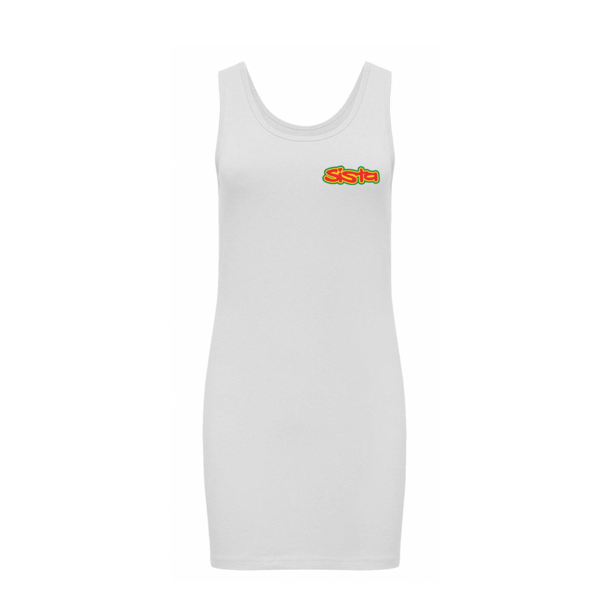 Sista Wear it your Way- Front logo - Extra Long stretch tank top dress - Dready Original