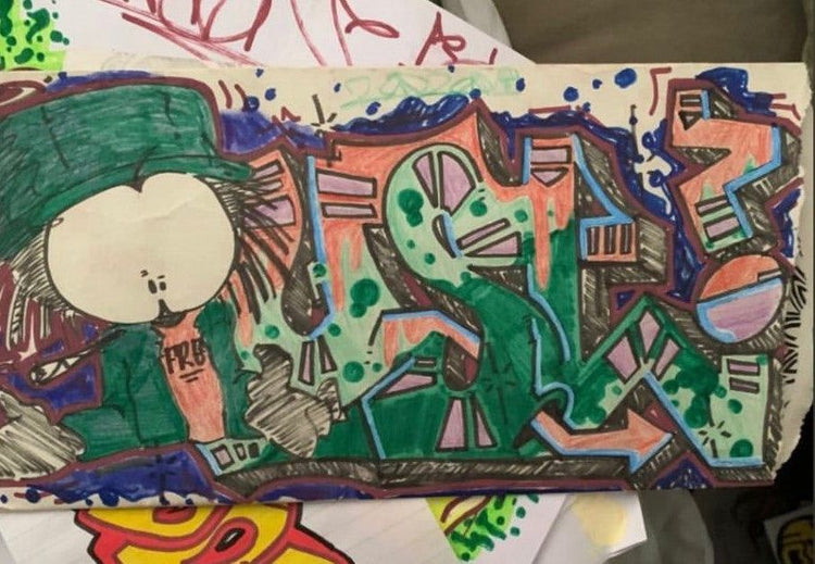 Dready graffiti sketch on paper