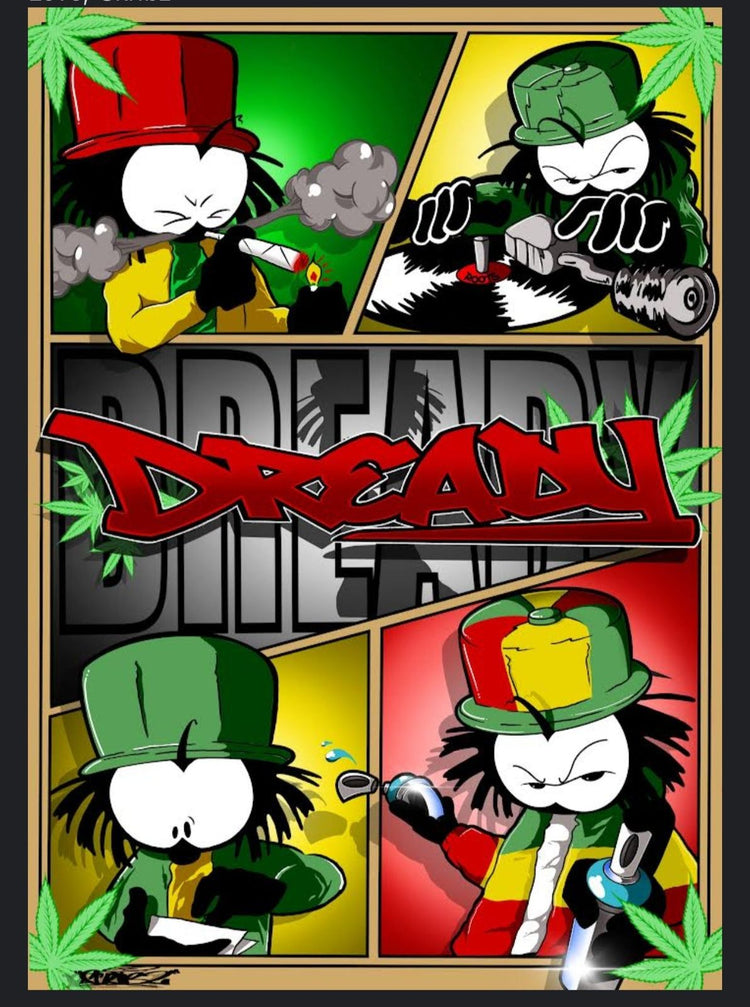 Comic-panel style Dready poster