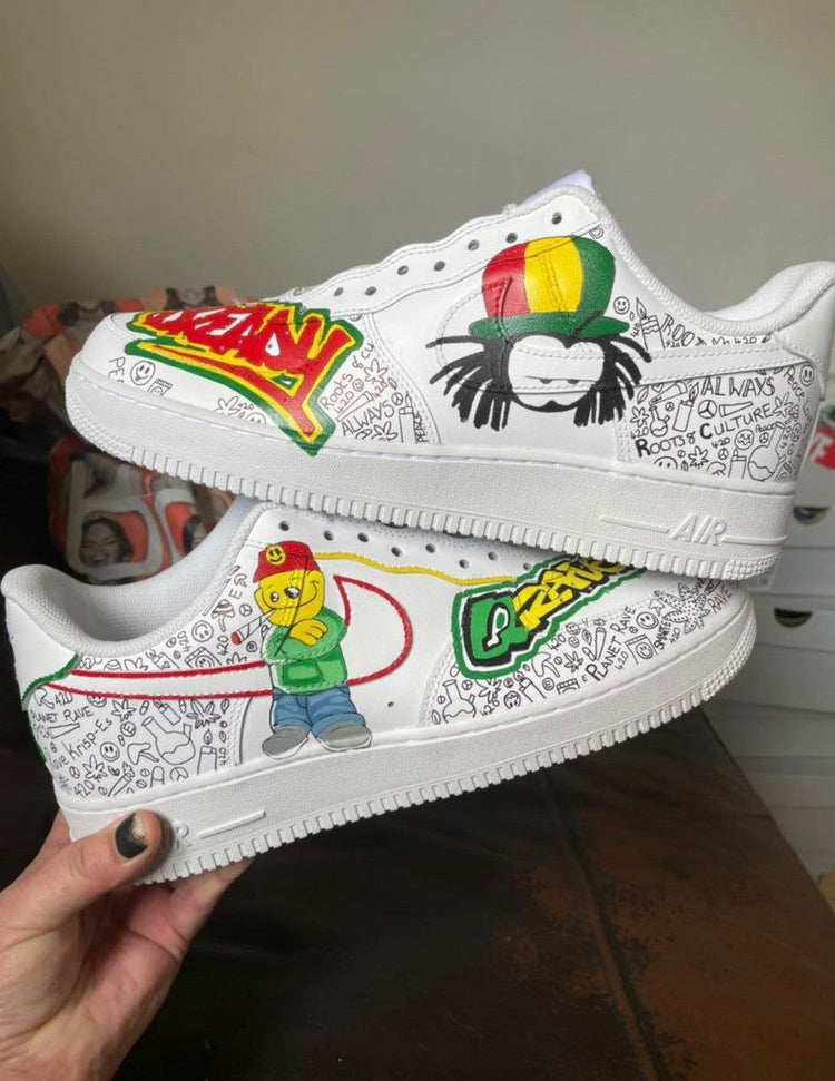 Custom trainers painted with Dready