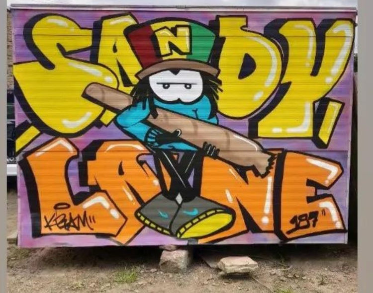 Sandy Lane graffiti piece featuring Dready